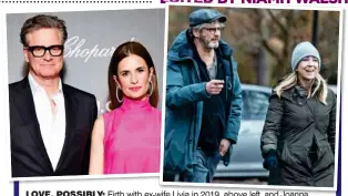  ?? ?? LOVE, POSSIBLY: Firth with ex-wife Livia in 2019, above left, and Joanna Gosling in 2020, above right, and new love Maggie Cohn this week, below