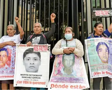  ?? ?? ANUNCIO. Pendiente el informe sobre la desaparici­ón de los 43 de Ayotzinapa.