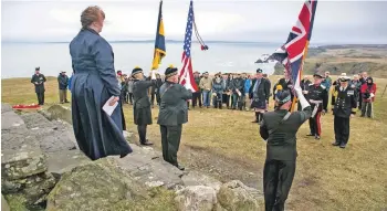  ??  ?? A service was held at the Mull of Oa in May to remember the servicemen who died.