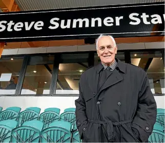  ?? PHOTO: JOSEPH JOHNSON/FAIRFAX NZ ?? Former All Whites great Steve Sumner has had the English Park stand named after him.