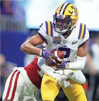  ?? BRETT DAVIS / USA TODAY SPORTS ?? Former LSU Tigers wide receiver Justin Jefferson could see plenty of playing time with the Vikings in his rookie season.