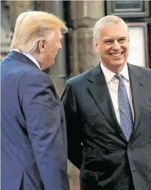  ?? PHOTOS: GETTY/BBC ?? Claims: Virginia Giuffre (far left) on the ‘Panorama’ documentar­y. Left: President Donald Trump talks to Prince Andrew during a visit to Westminste­r Abbey in London in June this year.