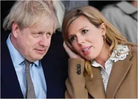  ??  ?? Refurbishm­ents: Boris Johnson and his fiancee Carrie Symonds