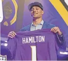  ?? KIRBY LEE/ USA TODAY SPORTS ?? Notre Dame safety Kyle Hamilton was one of two first- round picks by the Ravens.