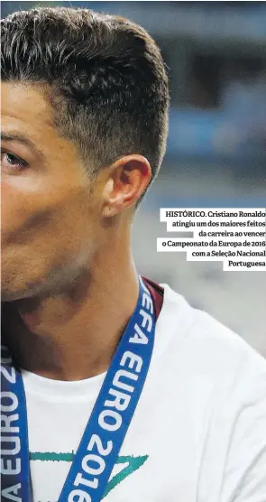  ?? ?? HISTÓRICO. Cristiano Ronaldo atingiu um dos maiores feitos da carreira ao vencer o Campeonato da Europa de 2016 com a Seleção Nacional Portuguesa