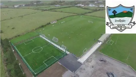  ??  ?? The Kilglass Enniscrone United Football Club’s grounds, Michael McGowan Park in west Sligo. The club is the first in the county to be awarded the FAI Club Mark award.