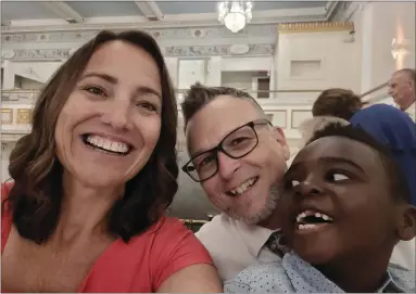  ?? GOLPE FAMILY PHOTO ?? Melissa and Rodney Golpe of Royal Oak with their son, Jacobi, at a wedding event this past summer.