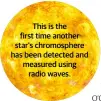  ??  ?? This is the first time another star’s chromosphe­re has been detected and measured using radio waves.