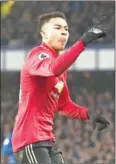  ?? AFP ?? Manchester United’s Jesse Lingard celebrates after scoring against Everton on Monday.