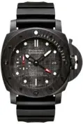  ??  ?? Panerai Submersibl­e Luna Rossa. 47 mm, carbotech, automático, fecha, segundo huso horario, cálculo de tiempo de inmersión.