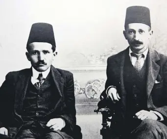  ??  ?? David Ben-Gurion (L) and Yitzhak Ben Zvi (R) in Istanbul, Turkey, October 1912.