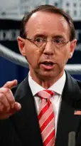  ??  ?? SARCASTIC: Rod Rosenstein