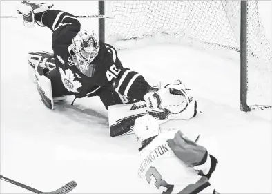  ?? CANADIAN PRESS FILE PHOTO ?? Veteran goalie Garret Sparks, who helped lead the Marlies to the Calder Cup in June and won the AHL award for goalie of the year, wants to make the next step up to the Leafs, who he sees as winning a lot of games this season.