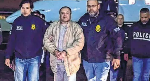  ?? ARCHIVO ?? El capo mexicano Joaquín ‘El Chapo’ Guzmán, a su arribo a Estados Unidos extraditad­o desde México.