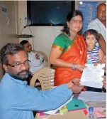  ?? — DC ?? TRS candidate Tabeti Shobha Rani files her nomination papers for Division No. 29 of the WMC, in Warangal on Tuesday.