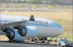  ??  ?? TOUGH TIMES: SAA has been hit with a R1.16-billion fine for anticompet­itive conduct