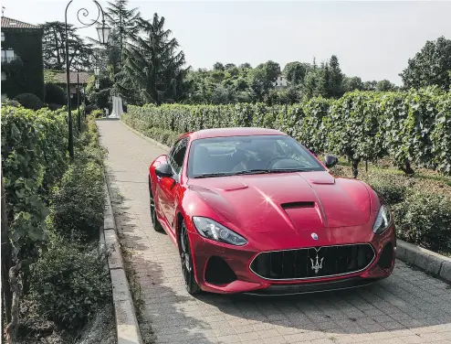  ?? PHOTOS: MASERATI ?? The 2018 Maserati GranTurism­o may not impress with sheer power, but it certainly still turns heads.