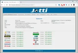  ??  ?? Der Online-multiscann­er Jottis Malware Scan prüft eine hochgelade­ne Datei zwar mit nur 15 Scannern, doch funktionie­rt der Upload schnell und zuverlässi­g.