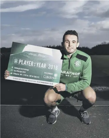  ??  ?? John Mcginn, promoting Hibs’ Playerof the Year awards, wants to finally get the better of Aberdeen.