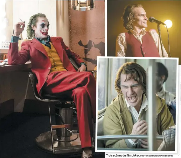  ?? PHOTO COURTOISIE WARNER BROS ?? Trois scènes du film Joker.