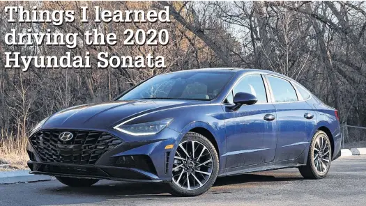  ?? CHRIS BALCERAK DRIVING.CA PHOTO Q ?? The 2020 Hyundai Sonata in all its glory.