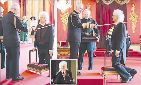  ?? (Daily Mail) ?? Sir Brian May says he could go on tour again this year as he was awarded his knighthood by King Charles.