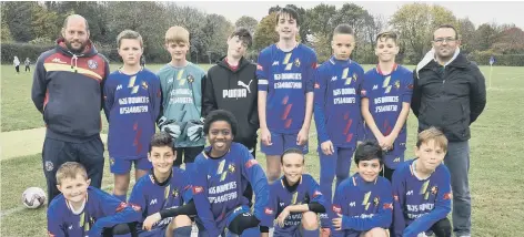  ?? Parkside Yellows Under 12s are pictured before an 8-0 win over ICA. From the left they are, back, Jay Moser, Riley Dean, George Webb, Johnny Snell, Harry Taylor, Jayden Harrison, David Walasik, Robbie Vaughan, front, Ryan Bartlett, Marcel Klimowski, Natha ??