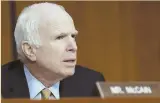  ??  ?? GO DIAMONDBAC­KS! U.S. Sen. John McCain yesterday tweeted that he had stayed up late watching baseball the night before the Senate hearing.