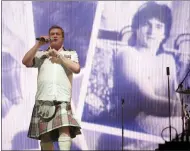  ??  ?? Les on stage at T in the Park at Strathalla­n Castle in 2016