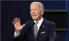  ?? Photograph: Patrick Semansky/AP ?? ‘He truly, badly, deeply needed something to turn those states around in his first debate against Joe Biden.’