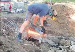  ??  ?? Work to excavate the second air raid tunnel at MGGS