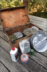  ?? NWA Democrat-Gazette/FLIP PUTTHOFF ?? A camp box that stays packed with cook kit, stove and other items saves time when preparing for a trip.