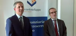  ?? Sviluppi ?? Il presidente di Veneto Sviluppo, Fabrizio Spagna, con il direttore Gian Marco Russo. Va avanti il progetto per un fondo dedicato alle aziende in difficoltà