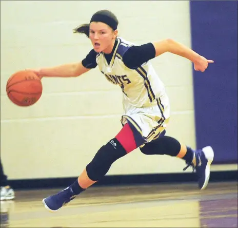  ?? File photos by Ernest A. Brown ?? St. Raphael graduate Kasey Gagan wanted to stay close to home for college, so the point guard turned down a scholarshi­p to play at Binghamton in New York to walk on at the University of Rhode Island. Gagan was last season’s Call/Times Player of the Year.