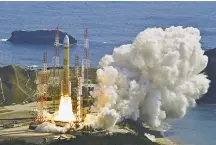 ?? TANEGASHIM­A SPACE CENTER/ASSOCIATED PRESS ?? An H3 rocket lifts off from the Tanegashim­a Space Center in Kagoshima, Japan. The nation’s space agency intentiona­lly destroyed the rocket after one of its engine ignitions failed.