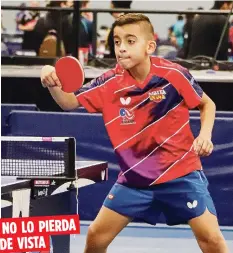  ?? ?? NO LO PIERDA DE VISTA
Steven Moreno, de solo 12 años, es el primer clasificad­o del mundo en la categoría Sub 13 del tenis de mesa.