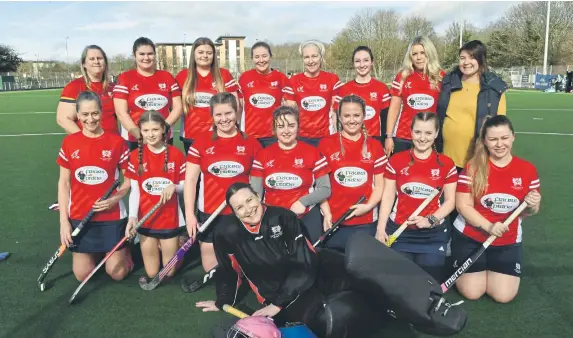  ?? ?? City of Peterborou­gh Ladies 5ths before their East League game with Cambridge University 4ths at Bretton Gate. Photo: David Lowndes.