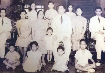  ??  ?? My mom’s parents Jose Marquez Lim and Judith Guanco Marquez Lim, my great grandparen­ts, Concordia Asensi Marquez Lim and Pedro Lim. Next to them are Juanita Marquez Lim Gokongwei, the mom of John Gokongwei and Mr. Go Kong Wei the father of John. At the...