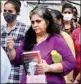  ?? PTI ?? Teesta Setalvad being produced at the Metropolit­an Magistrate court in Ahmedabad, on Saturday