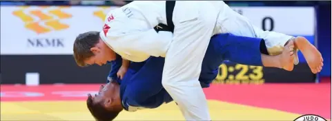  ?? ?? Experience: Lachlan Moorhead at the World Judo Championsh­ips.
Pictures: IJF.