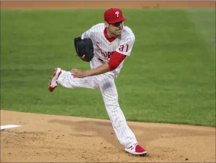  ?? LAURENCE KESTERSON — THE ASSOCIATED PRESS ?? Phillies starting pitcher Matt Moore throws during the first inning Monday night at Citizens Bank Park.