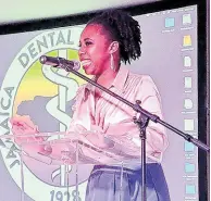  ?? PHOTO BY CHRISTOPHE­R THOMAS ?? Dr Vanessa Kiffin, the president of the Jamaica Associatio­n of Public Dental Surgeons, addresses the Jamaica Dental Associatio­n’s 60th annual dental convention at the Royalton Blue Waters Hotel in Corral Spring, Trelawny on Wednesday, February 14, 2024.