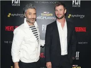  ?? — GETTY IMAGES FILES ?? Director Taika Waititi and Chris Hemsworth connected on the idea of making Thor: Ragnarok a buddy comedy.