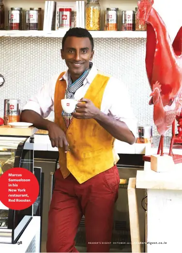  ??  ?? Marcus Samuelsson in his New York restaurant, Red Rooster.