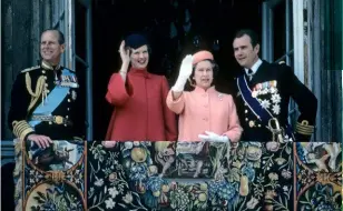  ??  ?? CLOCKWISE FROM TOP: In holiday mode, with Margrethe, Joachim and Frederik at the Château de Cayx, 1980. With Frederik, 1972. The couple in France, 1980. With Queen Elizabeth and Prince Philip, Copenhagen, 1979.