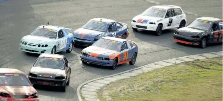  ?? CLIFFORD SKARSTEDT/EXAMINER FILE PHOTO ?? Drivers compete in a Four Funs race during the 100 Lap APC Series Pro Late Model event featuring Four Funs, Renegade Trucks, Thunders and 100 Lap APC Series Pro Late Model on Saturday July 16, 2016 at Peterborou­gh Speedway. The racetrack celebrates its...