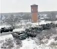  ?? ?? Russian military vehicles were filmed in Belarus in videos posted on social media