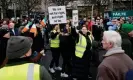  ?? ?? Protesters at an anti-refugee march in Dublin, 5 February 2024. Photograph: Niall Carson/PA