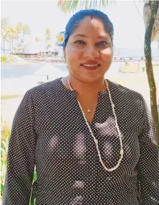  ??  ?? Warwick Fiji’s new sales and marketing manager Jyoti Shankar.