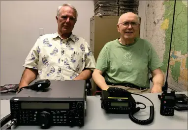  ?? RECORDER PHOTO BY CHARLES WHISNAND ?? Jim King, left, and Tom Upton with some of their equipment.